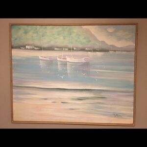 Vintage Lee Reynolds Giant Sea Sailboat Painting - I don’t think I can ship it